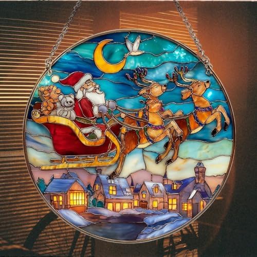 Santa Sleigh Christmas Mosaic Effect Acrylic Suncatcher - Image 7