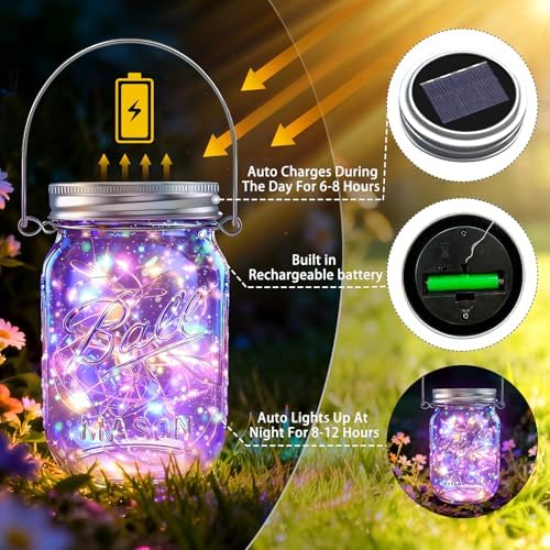 Mason Jar Solar Lights for Outside, 12 Pack 30 LED Fairy Lights(NO Jars) - Image 3