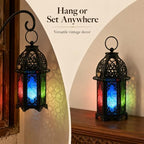 Vintage Rechargeable Decorative Lamp with Colored Glass, Dimmable - Image 3