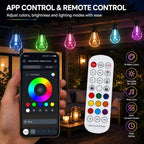 Outdoor Lights 50FT, RGBW Patio String Lights with App and Remote for Deck - Image 3