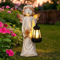 Garden Angel Statue with Solar Lantern - Garden Decor Gifts for Women by Goodeco