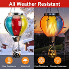 Larekook Solar Hot Air Balloon Lantern with Flickering Flame Light,Glass Hanging Garden Decor Hot Air Balloon Solar Lantern Outdoor Waterproof for Yard Patio Porch Lawn(Rainbow) - Image 6