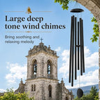 65" Extra Large Wind Chimes for Outside Deep Tone, 6 Extra-Thick Aluminum Tubes for Lasting Resonance, Big Outdoor Wind Chime for Garden Patio Decor, Relaxing Gift for Mom Dad Men Neighbors, Black - Image 4