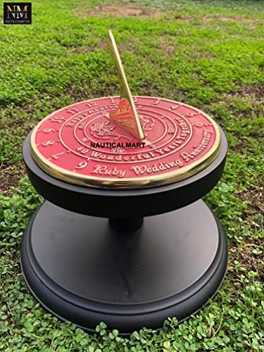 NauticalMart 40th Ruby Wedding Anniversary Sundial Gift Him or Her, Husband or Wife, Parents, Grand Parents, Couples to Celebrate Anniversary Unique Gift (40th Anniversary) - Image 4