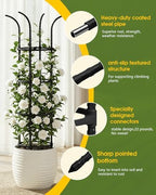 2 Pack 6.2ft High Adjustable Garden Trellis for Climbing Plants, Black - Image 4