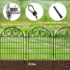 Getlay Tall Garden Animal Barrier Fence With Gate, 32 in(H)×27 in(L) 8 Panels Dog Digging Fencing Barrier, Black Metal Temporary Fence, Reusable Defense Fences For Outdoor Yard. Total 17.5 Ft│Patented - Image 4