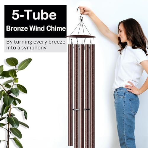 68” Large Wind Chimes for Outside Deep Tone, Bronze WindChimes for Women Mom Grandma, Memorial Sympathy Wind Chime for Loss of Loved One - Image 2