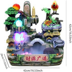 LUNIZ Waterfall Fountain Tabletop Fountain Rockery Water Fountain Home Resin Crafts Decoration Living Room Creative Decoration for Home Office - Image 2