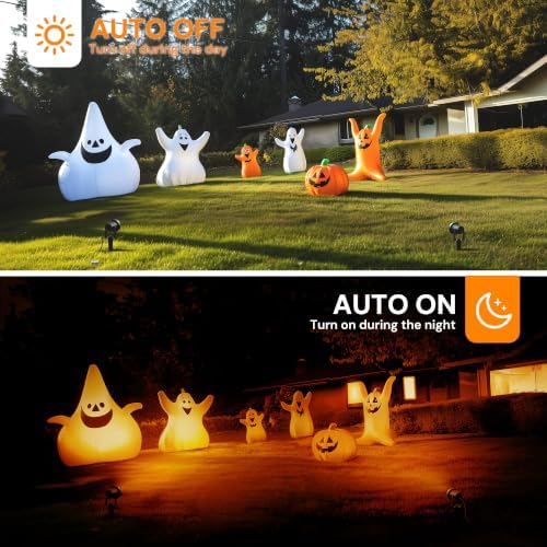 L LOHAS LED Halloween Orange Spotlights Outdoor, Dusk to Dawn 12W 2Pack - Image 2