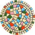 Outdoor Circular Mosaic Anti Slip Stepping Stones, Beige 12“ by QZSDBWHCBHomeDecor