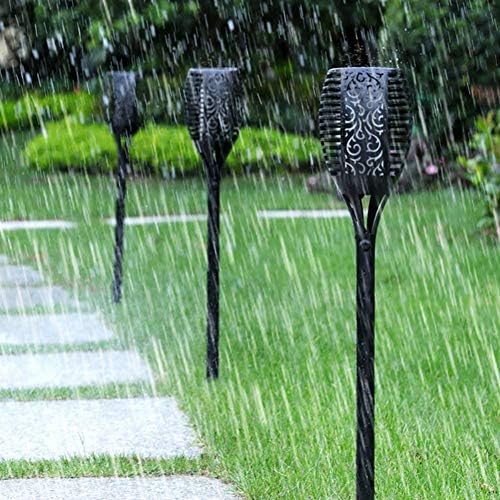 Solar Light 4 Pack Waterproof Flickering Flames Torches Lights Outdoor Landscape Decoration Lighting Solar Spotlights Security Torch Light for Garden Patio Yard Driveway (4Pack, Upgrade 33LED) - Image 7