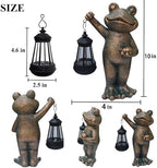 Garden Frog Statue Gifts Outdoor Fairy Garden Accessories Outdoor Lights Solar Garden Frog Decor Art Housewarming Gift for Patio,Yard,Lawn Ornament - Image 3