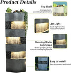 Sunlinua 40H Modern Indoor/Outdoor Water Fountain with 4 Tiers - Image 5
