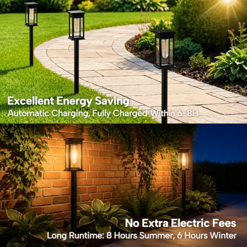 Solar Lights Outdoor Garden Lights Solar Pathway Lights, Waterproof 3000K - Image 2