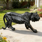 Large Black Tiger Statue Outdoor Garden Sculpture - 33.46" L x 15.75" H Weather Resistant Wildlife Animal Figurine Decor Feng Shui Protection Beast for Patio, Lawn, Yard, Pathway - Image 4