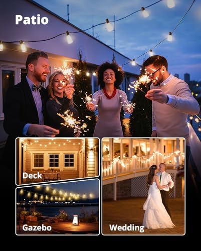 Outdoor String Lights 50FT, Patio Lights Outdoor Waterproof with 27 Bulbs - Image 6