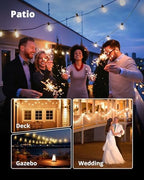 Outdoor String Lights 50FT, Patio Lights Outdoor Waterproof with 27 Bulbs - Image 6