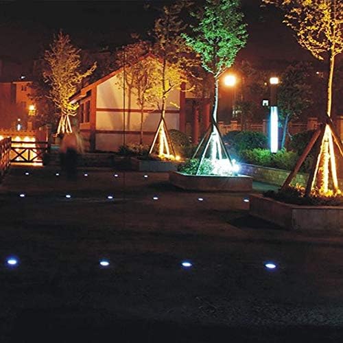 Solar Powered Disk Ground Lights Garden Grass Graden Outdoor Solar Spotlights Waterproof Lamp for Lawn Pathway Yard Driveway Step Walkway (12LED-4 Pack, Warm White Light) - Image 4