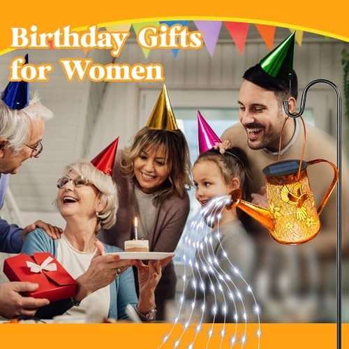 Solar Watering Can Lights, Hummingbird Gifts for Women Mom Grandma Birthday, Waterproof Outdoor Garden Decor Large Hanging Solar Lanterns Garden Lights for Patio Porch Yard Flowerbed Pathway - Image 6