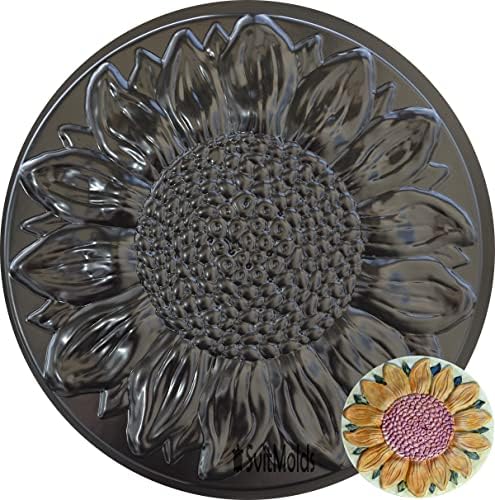 Sunflower Plastic Mold Stepping Stone Garden Path Concrete Plaster #S18 by SvitMolds
