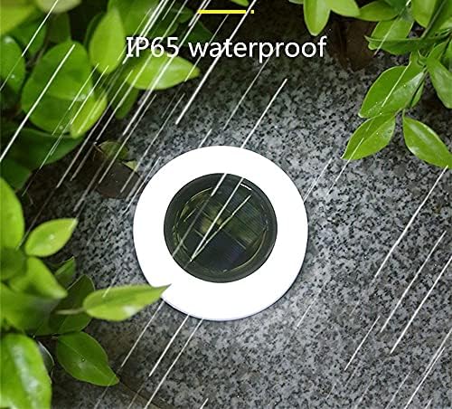 Solar Ground Lights 4 Pack, 8LED Solar Disk Lights Outdoor Solar Lights, Waterproof Atmosphere in-Ground Lights Solar Garden Lights for Landscape Deck Walkway Outdoor(White Light) - Image 4