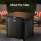 Ciays 32 Inch Propane Fire Pit, CSA-Listed Outdoor Gas Fire Pits 50,000 BTU Steel Fire Pit Table with Lid, Add Warmth and Ambience to Gatherings and Parties On Patio Deck Garden, Black,CIFPT4B - Image 6