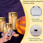VIEWELLD Gold Glass Flameless Candles with Remote and Timer, Battery Operated Candles, LED Pillar Candles, Electric Fake Candles for Home Festival Party Decor. - Image 2