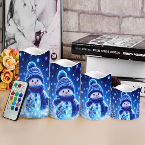 Snowman LED Flameless Candles Set of 4 - Image 4