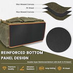 Tool Bag, Heavy Duty 16oz Waxed Canvas Garden Tool Organizer Tote with Reinforced Bottom, Large Capacity & 11 Slots, Dual Handles Tool Carrier for Gardening Carpentry DIY Tools | Army Green - Image 3