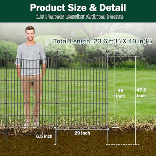 No Dig Dog Fence Outdoor for Yard, 40 in(H) X 23.6 ft(L) - Image 2