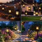 Beautyard 6 Packs Outdoor Solar Candles Lights Flickering Decorative Lantern Stake Lighting for Garden, Backyard, Lawn, Pathway, Patio Accessories and Decor ( Small 6 Pack , Black )… - Image 2