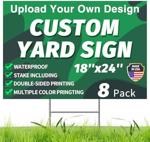 Custom Yard Sign, 18"x24", 8 Pack, Full Color Double Sided by DP+BOUTIQUE