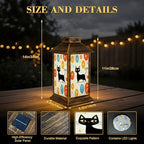 Solar Lantern Outdoor Waterproof Mid Century Black Cat Retro Modern Abstract Geometric 1950s 1960s Garden Decor LED Solar Lights Hanging/Tabletop Lamp Gifts for Women Mom for Outside Yard Patio - Image 2