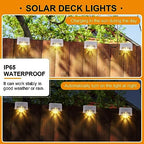 Geelin 32 Pcs Solar Deck Step Lights Outdoor, White Shell Warm White Light - Image 3