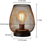 Set of 2 Rechargeable Lamp LED Table Lantern, Brown Metal Cage Cordless Lamps with LED Bulb，Vintage Decorative Outdoor Lantern for Weddings, Parties, Patio, Events for Indoors Shelf Decor - Image 5