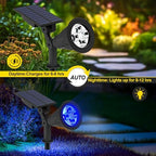 T-SUN Blue Solar Spot Lights Outdoor Waterproof, Solar Spotlights, 2 Pack - Image 4