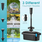 POPOSOAP Pond Filter with Fountain Kits, 660GPH Pond Pump Filter Built-in RGB LED Lights with Remote Controller, Pond Filters for Outdoor Ponds Clean, Clear and Water Features P2326D - Image 5