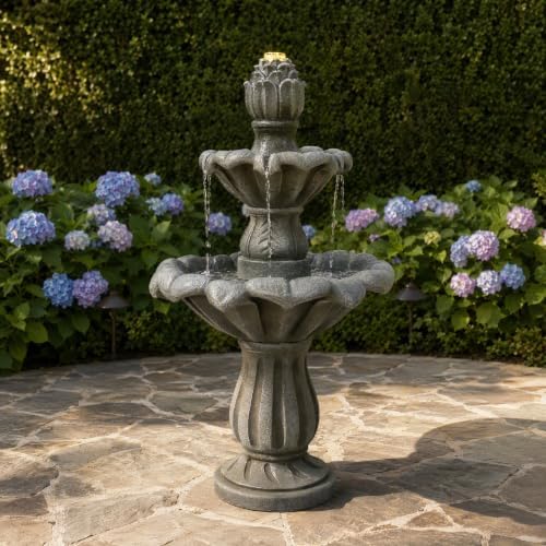 European Style Tiered Garden Fountain, Resin Outdoor Water Feature by Unknown