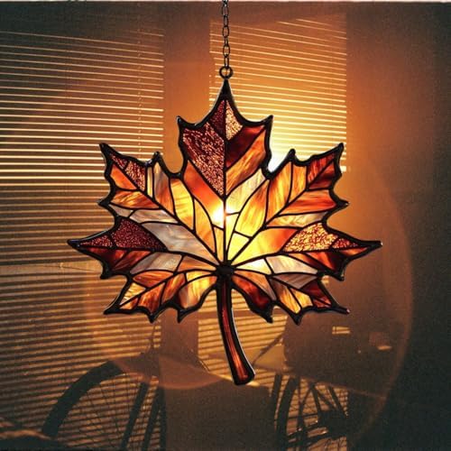 Autumn Maple Leaf Acrylic Suncatcher - Image 7