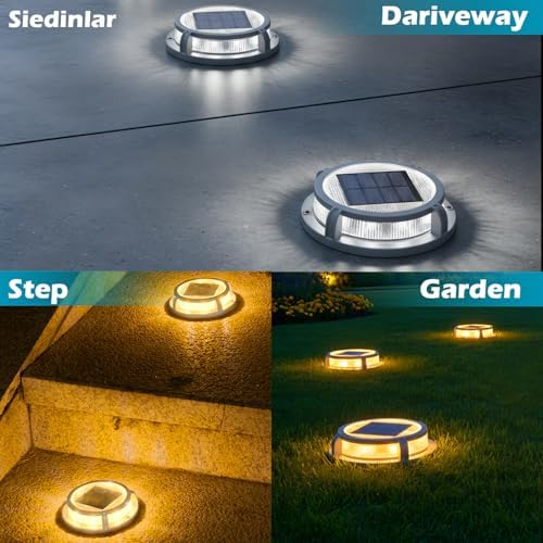 SIEDiNLAR Solar Deck Lights Outdoor 2-Mode 16 LED 16 Pack White/Warm Light - Image 4