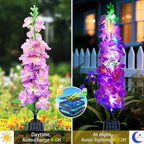 MRHEPHAESTUS Solar Garden Lights, Solar Purple Delphinium Flowers Lights 8 Pack 160 LEDs, Waterproof Outdoor Light Two Lighting Modes for Outside Wedding Party Garden Yard Patio Lawn Decor - Image 4