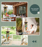 Nalulu House Bamboo Wind Chimes - Outside Outdoor Wooden Windchimes with Birdhouse, Handcrafted with Calming Deep Tones, Perfect Home Decor or Gift for Him and Her - Image 3