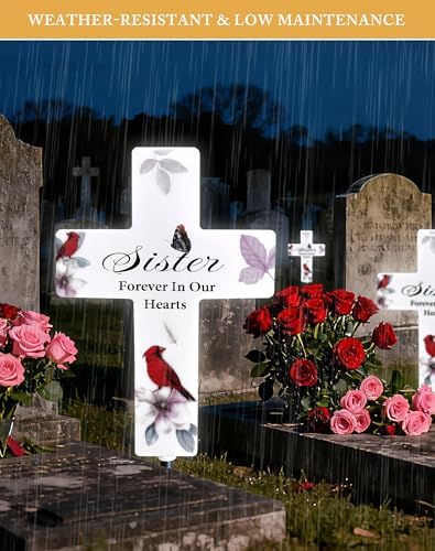 Solar Cross Light, Sister Grave Decorations for Cemetery Memorial - Image 6