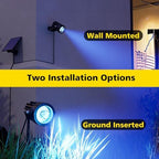 T-SUN 2-in-1 RGB Solar Spot Lights Outdoor Waterproof, Dusk to Dawn - Image 6