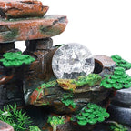 4W Indoor Rockery Fountain, Resin Table Waterfall Indoor Multicolors Fountain Water Table Decor for Both Indoor and Outdoor Areas Water Pump with LED Light - Image 4