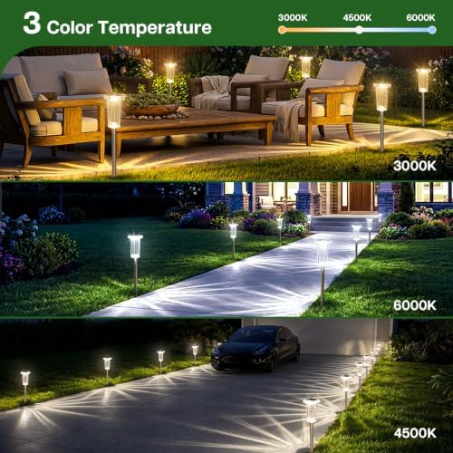 10 Color Solar Lights Outdoor Waterproof LED Pathway Lights 8 Pack - Image 2