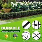 Decorative Garden Fence, 21.67ft(L) x 17in(H) Metal Fencing, 20 Pack, Black, Classic Style, Animal Barrier, Garden Border - Image 5