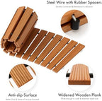 Amazer Wooden Garden Pathway, 6 FT Curved Outdoor Roll Out Decorative Garden Walkway, Patio Path Decorative Boardwalk Walkway, Garden Lawn Boardwalk Paver for Outside Yard Party Walkway Backyard - Image 6