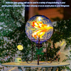10" Diameter Solar Gazing Ball with Hummingbird Metal Stand (Blue) - Image 6