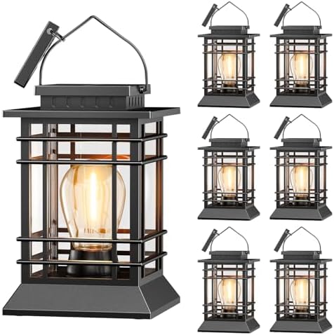 Solar Lanterns Outdoor Waterproof, Hanging Solar Lights for Outside 6 Pack by YDHOK
